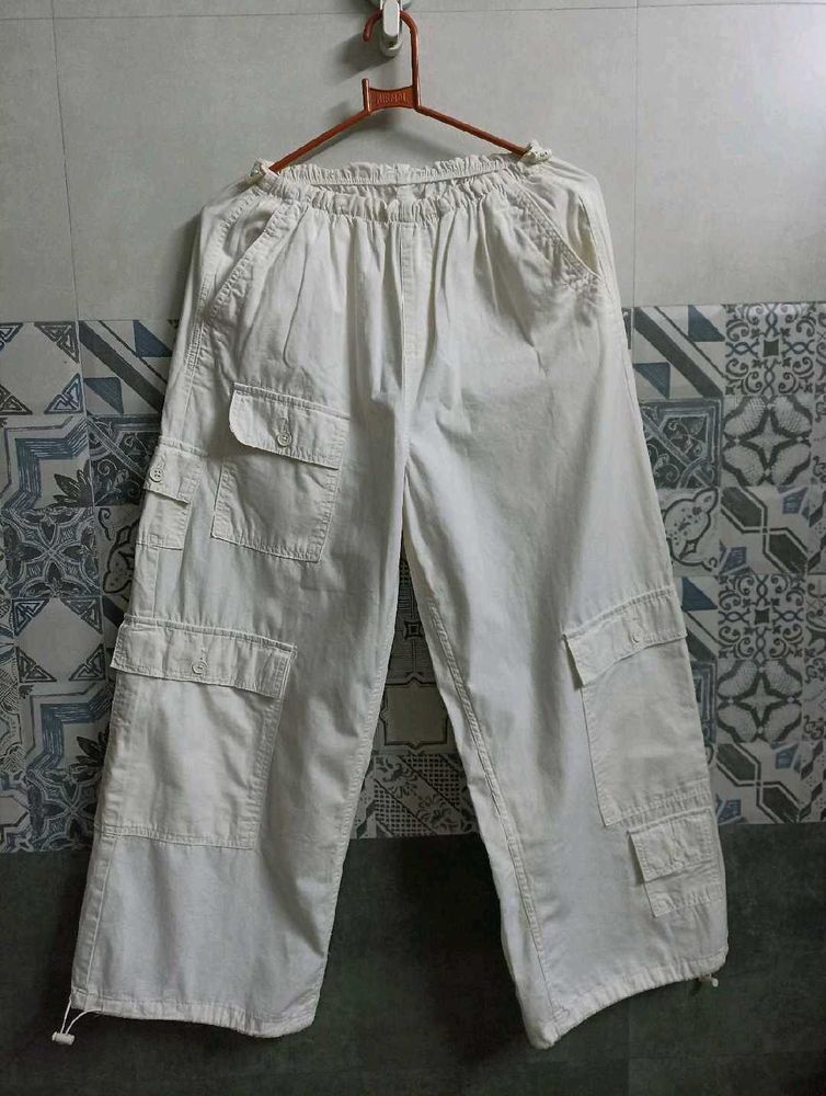 Comfy White Cotton blend trouser