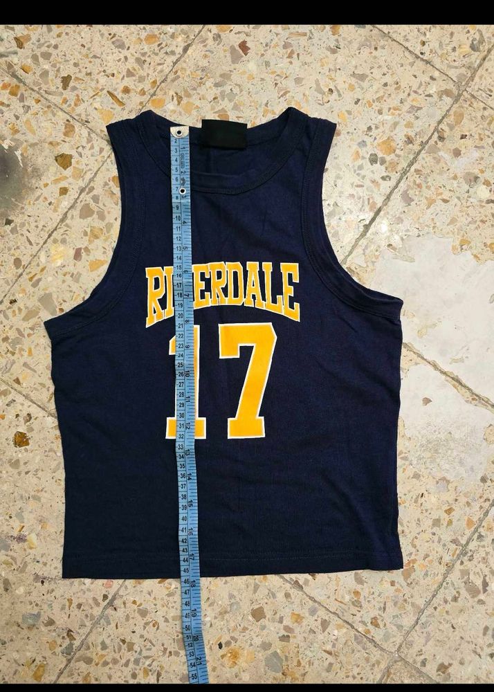 Navy Blue "Riverdale 17" Sleeveless Top