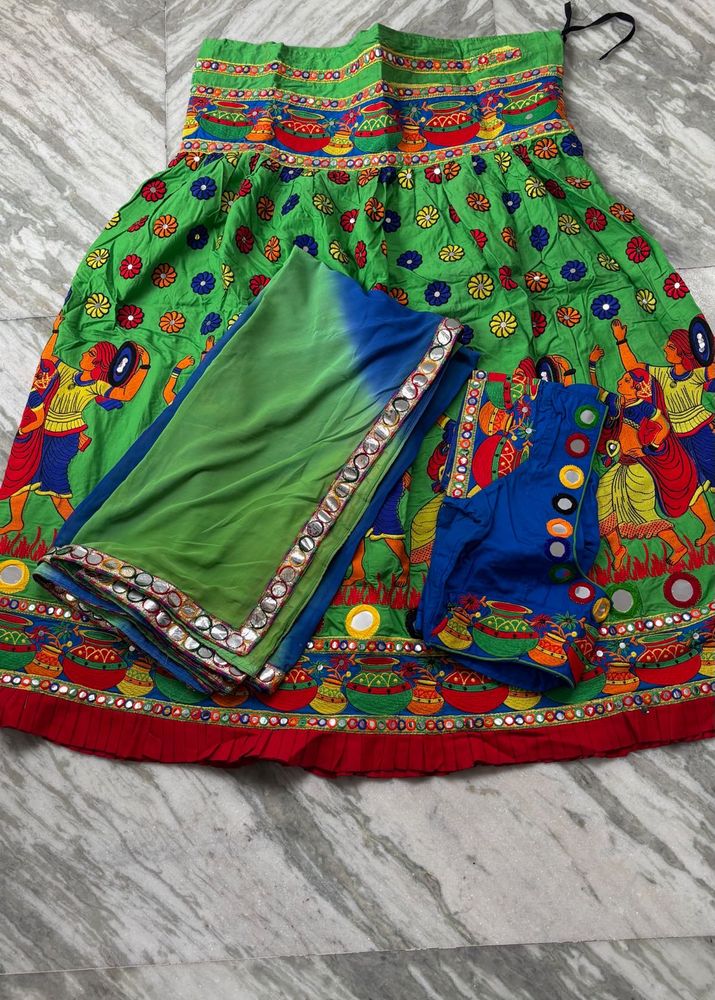 Vibrant Lehenga Choli Set with Mirror Work