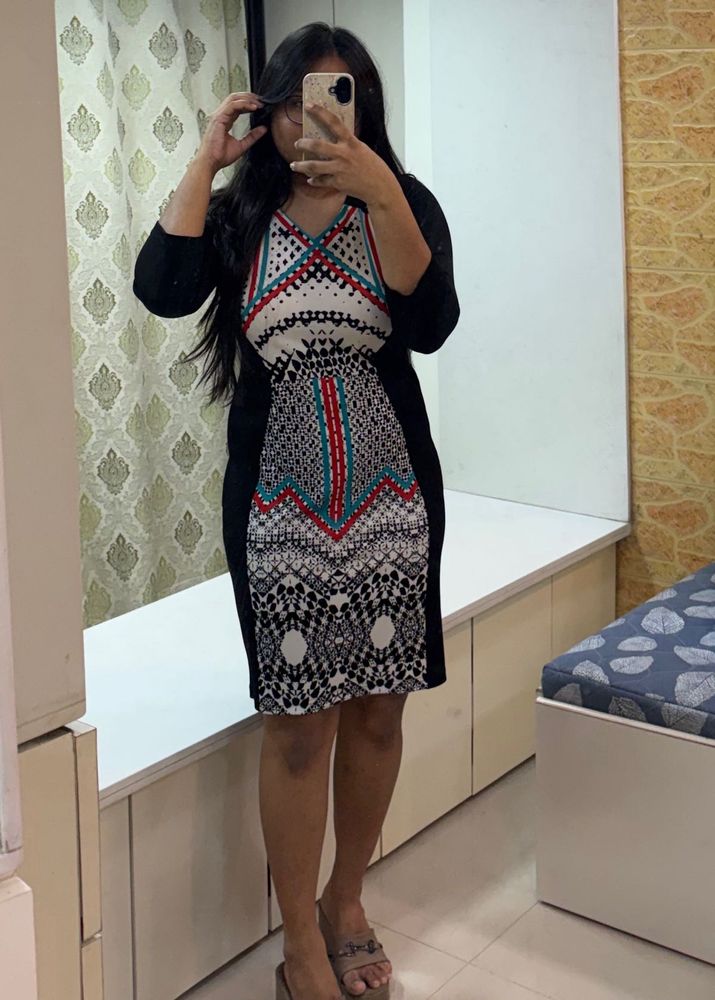 AND Black Patterned Dress
