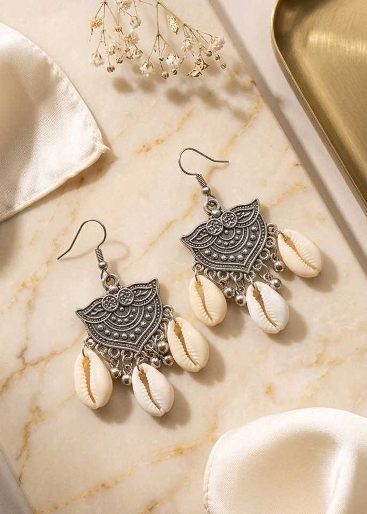 Boho Cowrie Shell Dangle Earrings