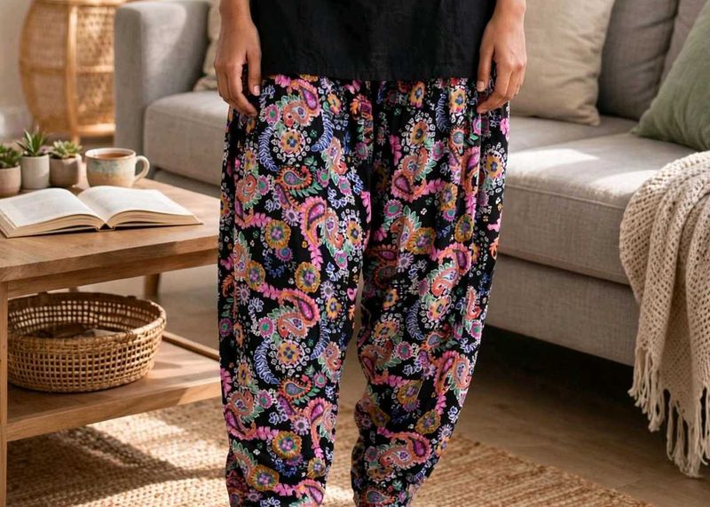 Bohemian Paisley Print Palazzo Pants