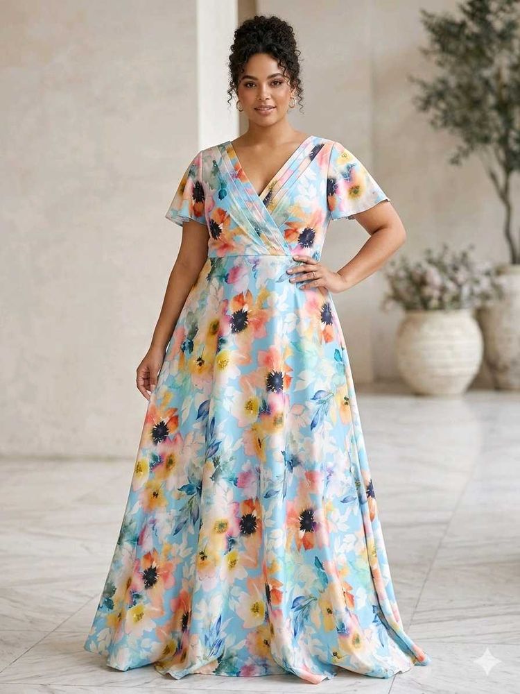Stunning Floral Print Maxi Dress