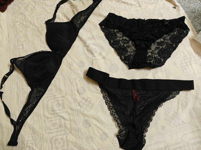 Combo Of Three Imported Fabric Bra &amp; Panties