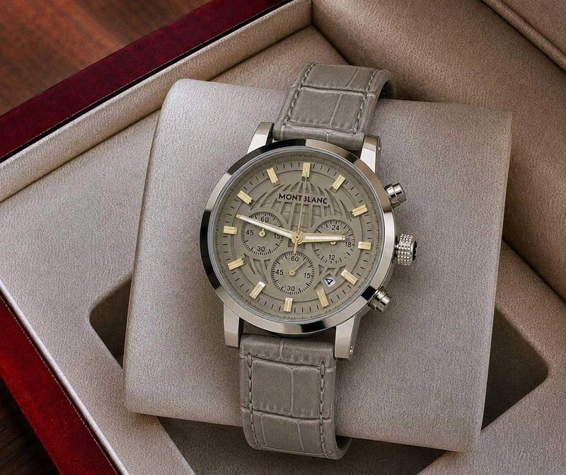 Mont Blanc # For Men# GREY TEXTURE WHITE DIAL Luxu