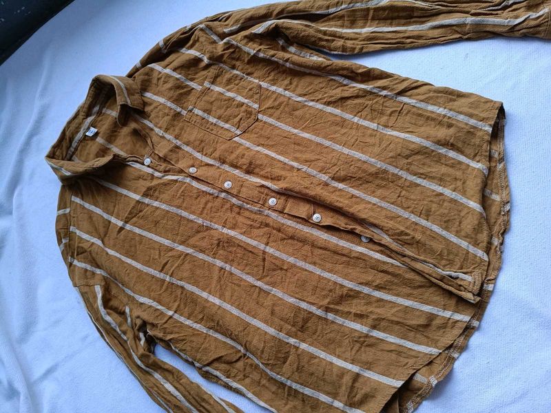 MUSTARD LINED SHIRT
