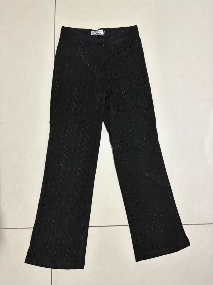 Chic Black Striped Flare Pants 🖤