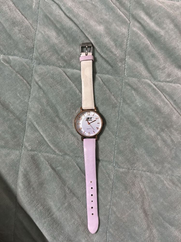 Cute Pink &amp; White Watch