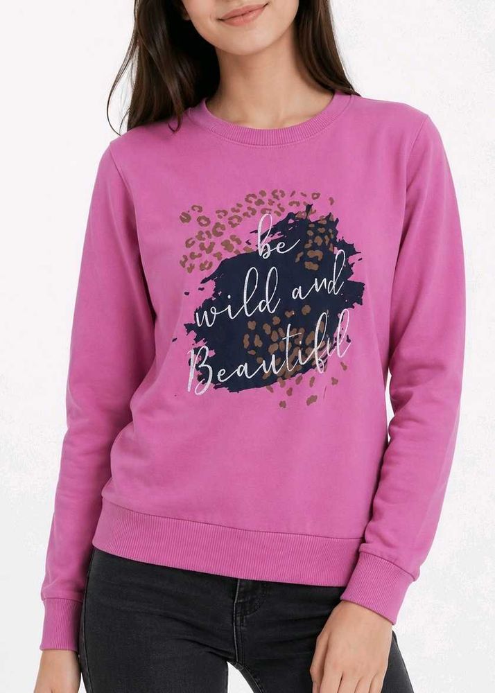 Pink Graphic Print Sweatshirt