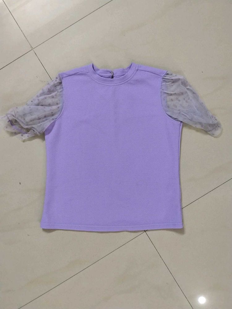 Lilac Puff Sleeve Top