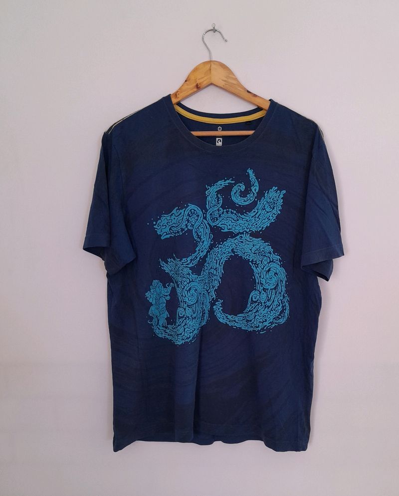 Navy Blue Printed T-Shirt (Men's)