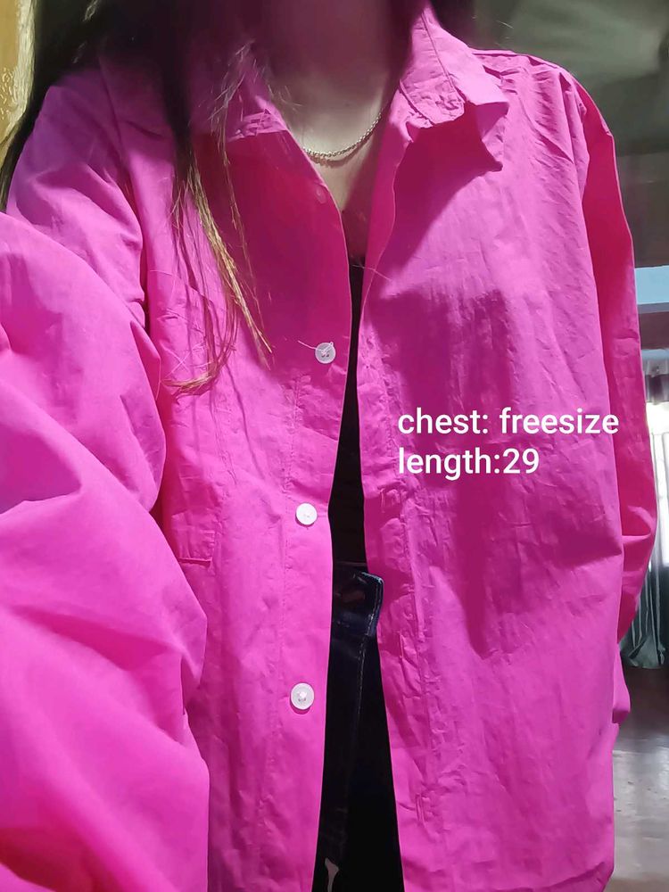 Vibrant Pink Button-Up Shirt