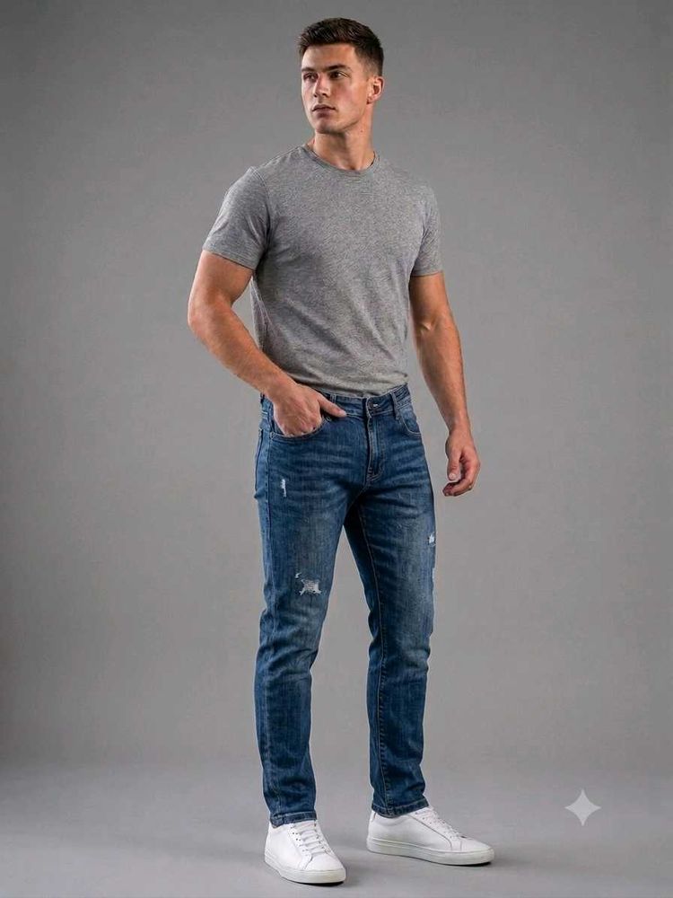 Men's Distressed Slim Fit Jeans