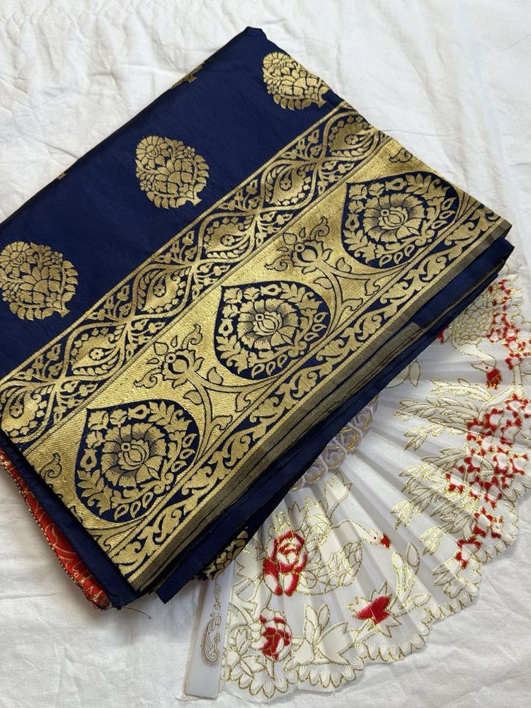 ‼️OFFER ‼️Navy Blue Saree