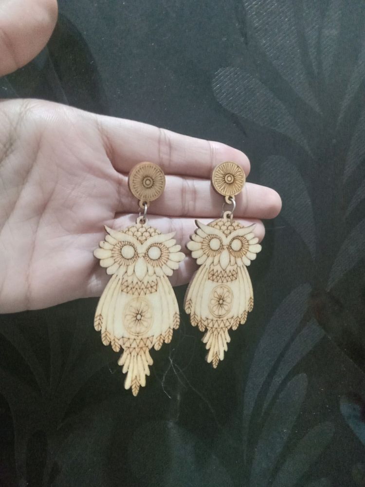Owl Wooden Earrings