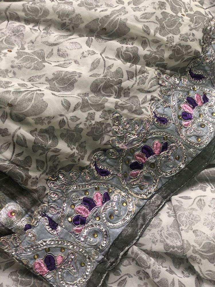 Elegant Embroidered Saree