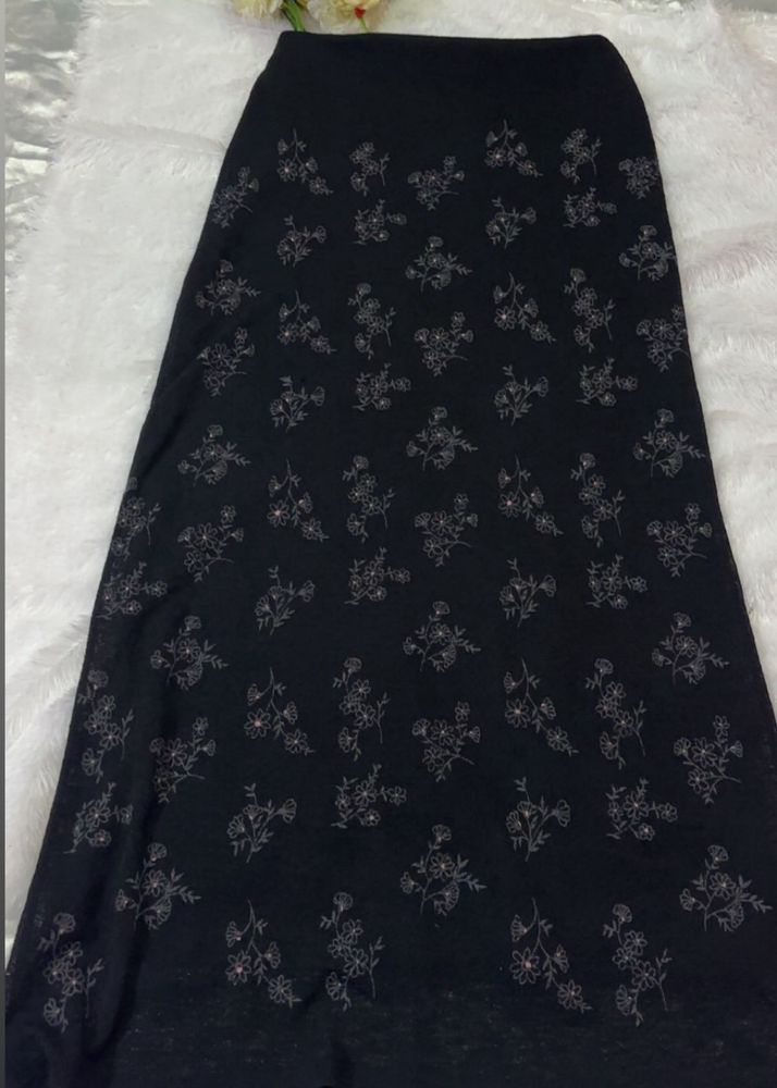 Black Floral Maxi Skirt