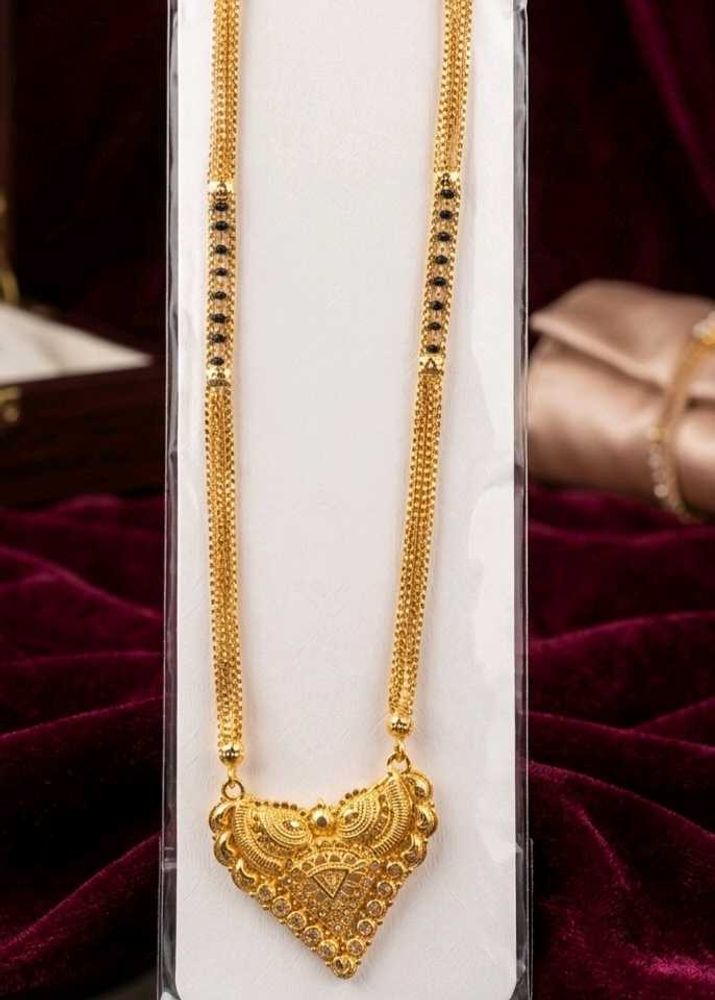 Exquisite Golden Mangalsutra with Black Beads