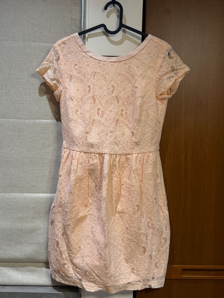 Peach Lace Dress - Size S