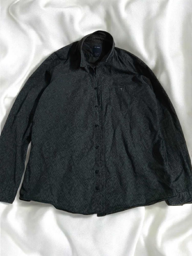 Louis Philippe  Premium Casual Print Shirt (Olive)