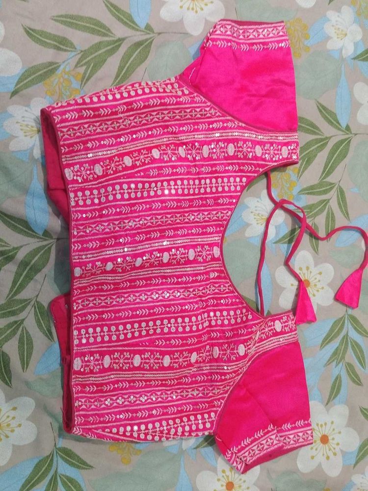 Vibrant Pink Embroidered Blouse