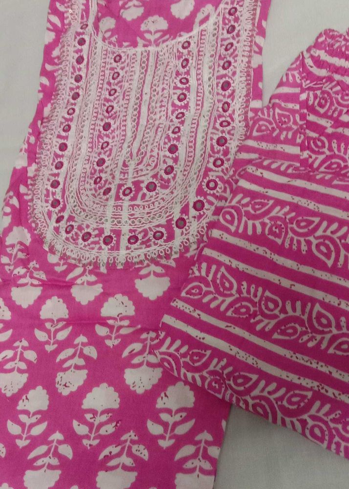 Pink Floral Kurta Set
