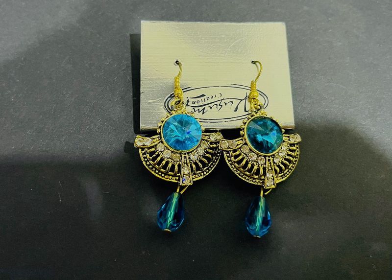 Designer Blue Stone Earrings