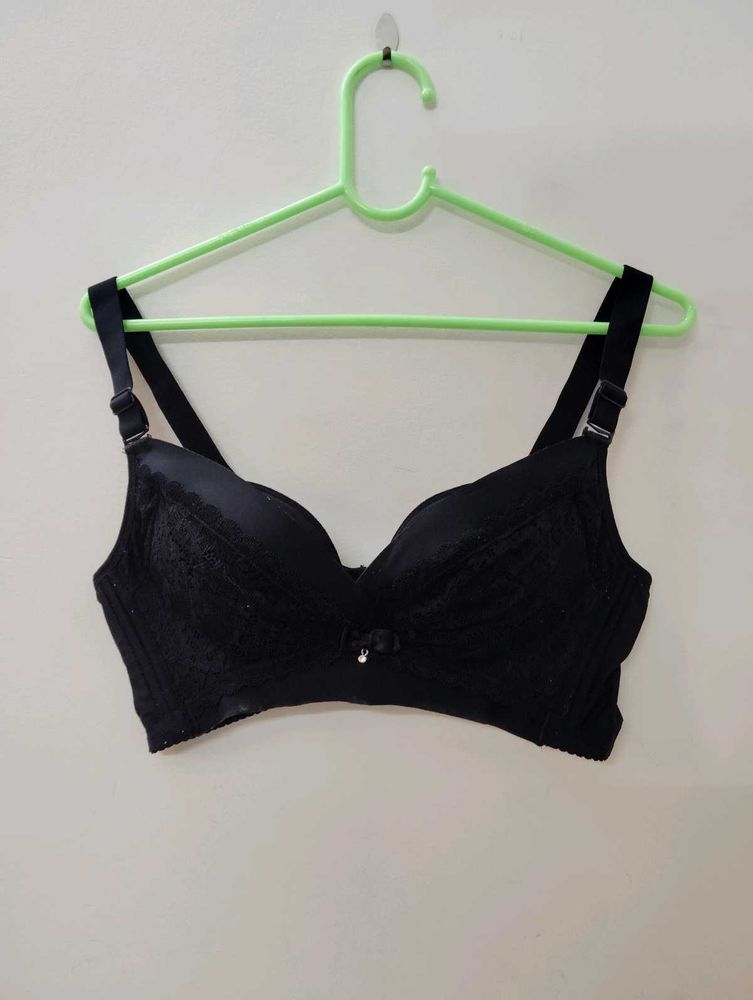Elegant Black Lace Padded Bra