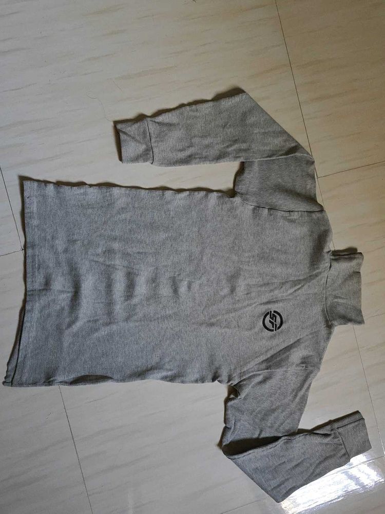 Grey Turtleneck Sweatshirt