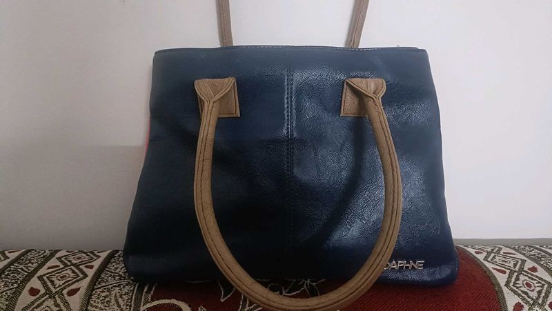 Daphne Navy Blue Tote Bag