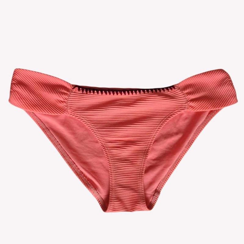 Coral Ribbed Bikini Bottom
