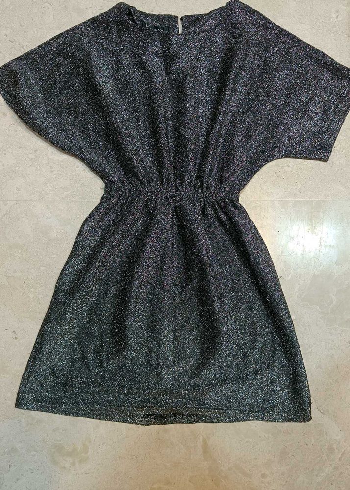 Sparkly Dark Silver Short Dress