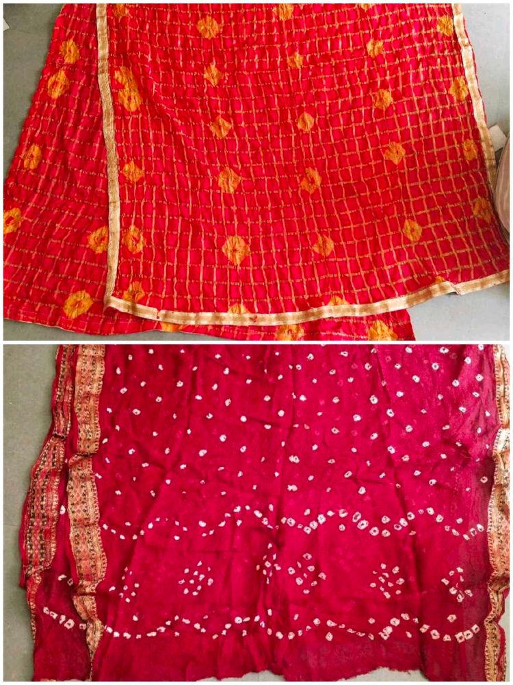 2 Red &amp; maroon Bandhani Dupatta