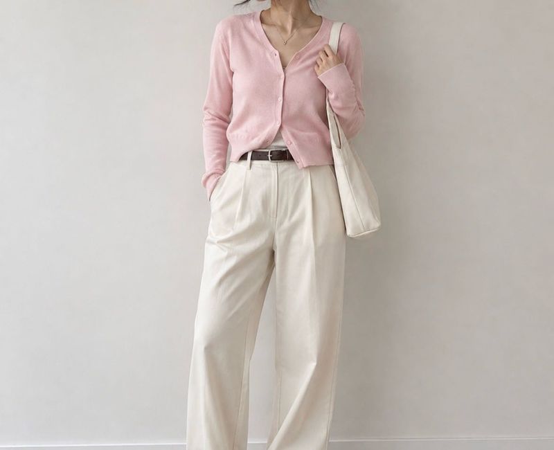 Pink Cropped Cardigan