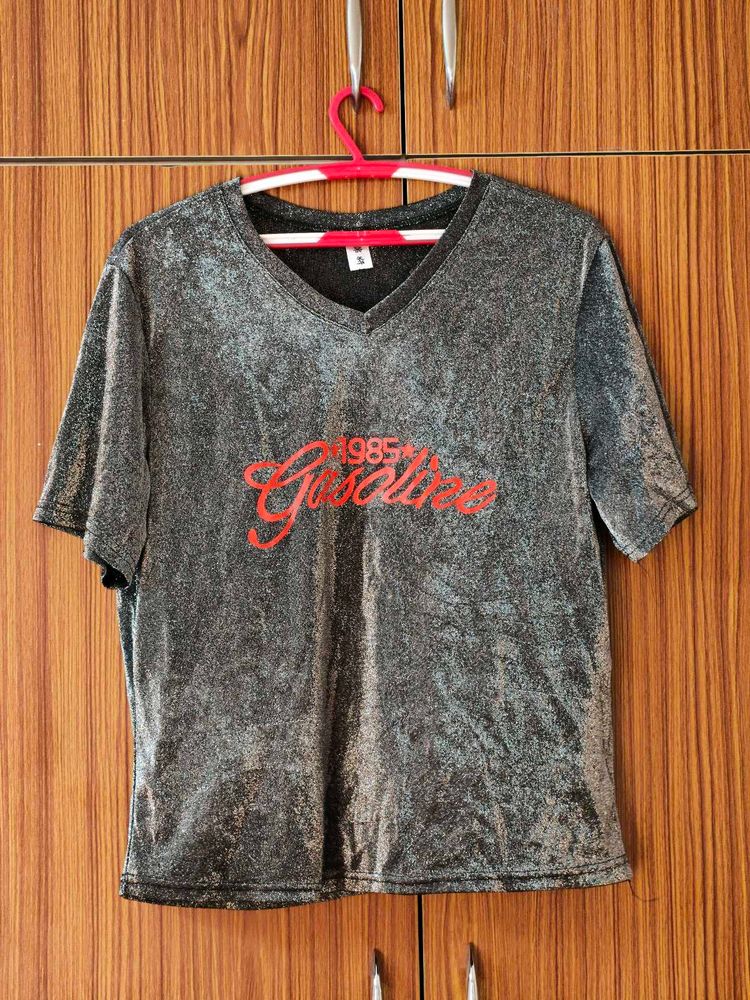 Sparkly V-Neck T-Shirt