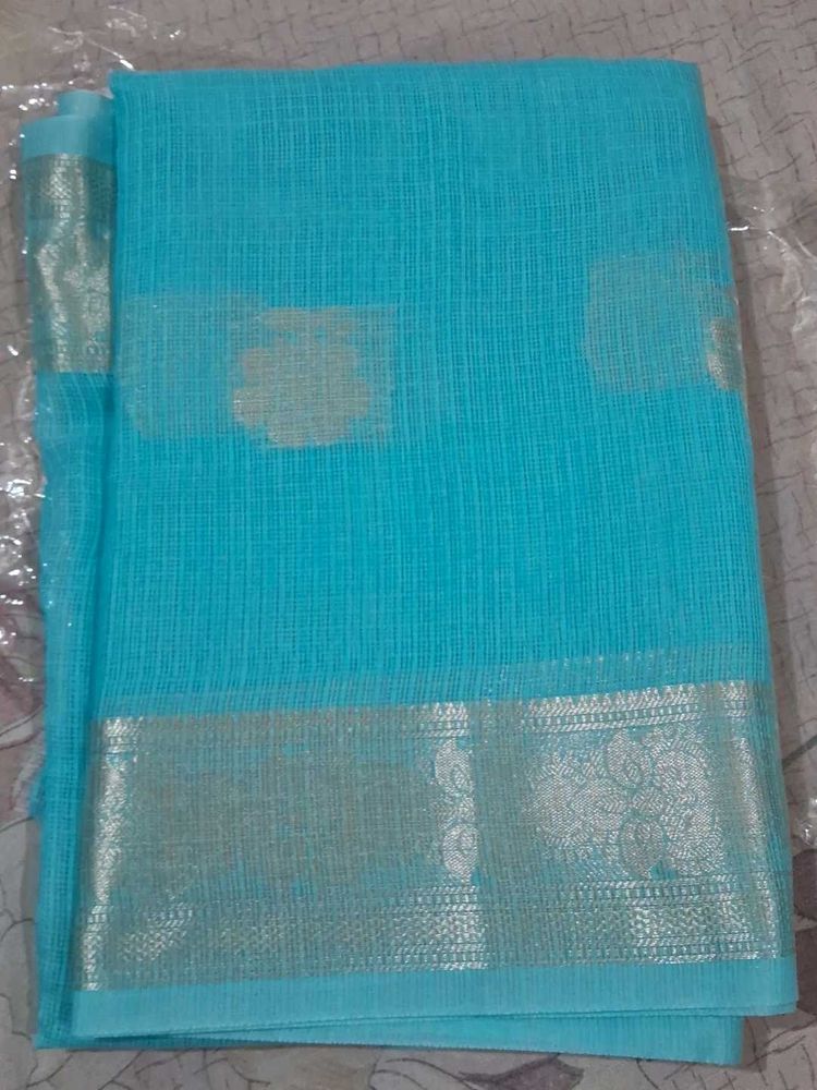 Elegant Blue Cotton Saree