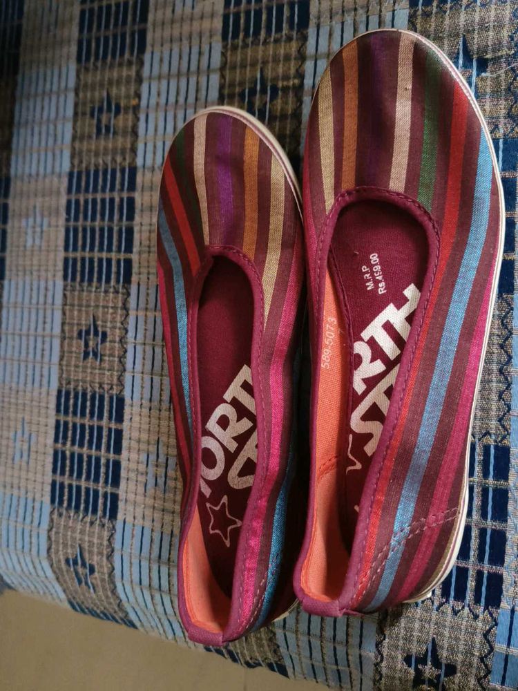Colorful Striped Flats