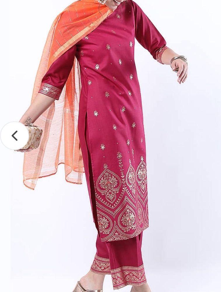 Pink Kurti with Pant and duppatta