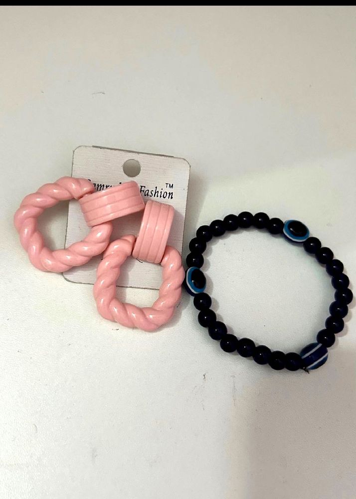 2 Piece Set | EARING &amp; EVIL EYE BRACELET