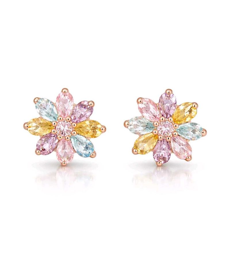 Multi-color Flower Stud Earrings