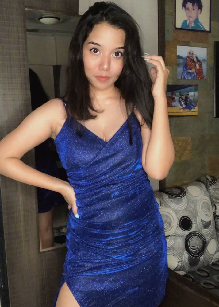 Sparkling Blue Bodycon Mini Dress
