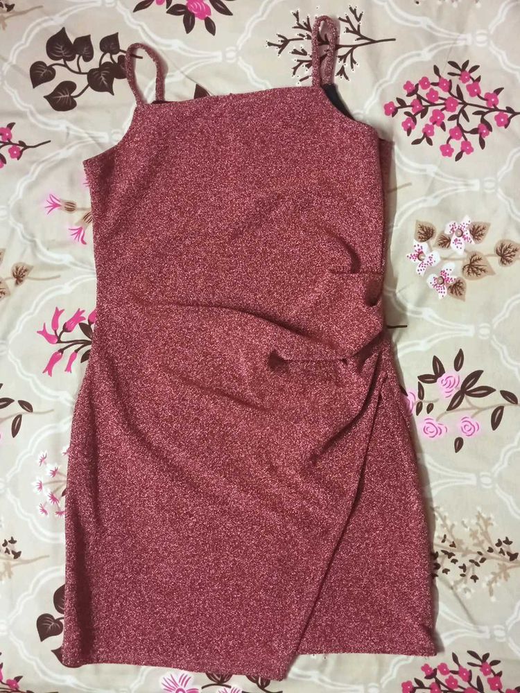 Sparkly Rose Gold Mini Dress
