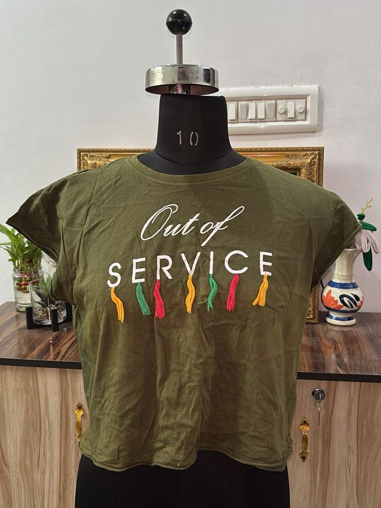 Olive Green Graphic T-Shirt