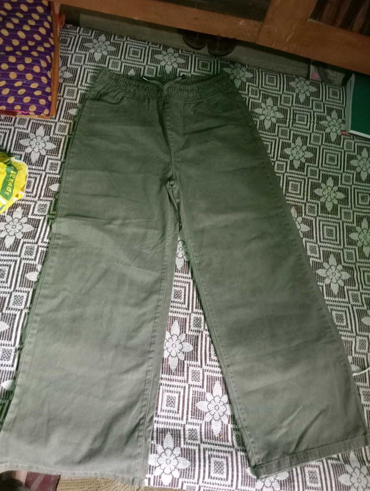 Olive Green Wide Leg Pants