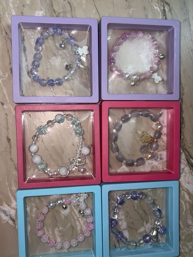 Cute Beaded Bracelets with Charms set 6