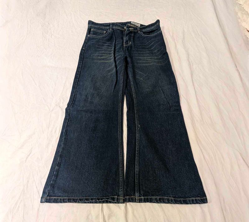 DIESEL Retro Wide Leg Dark Wash Jeans