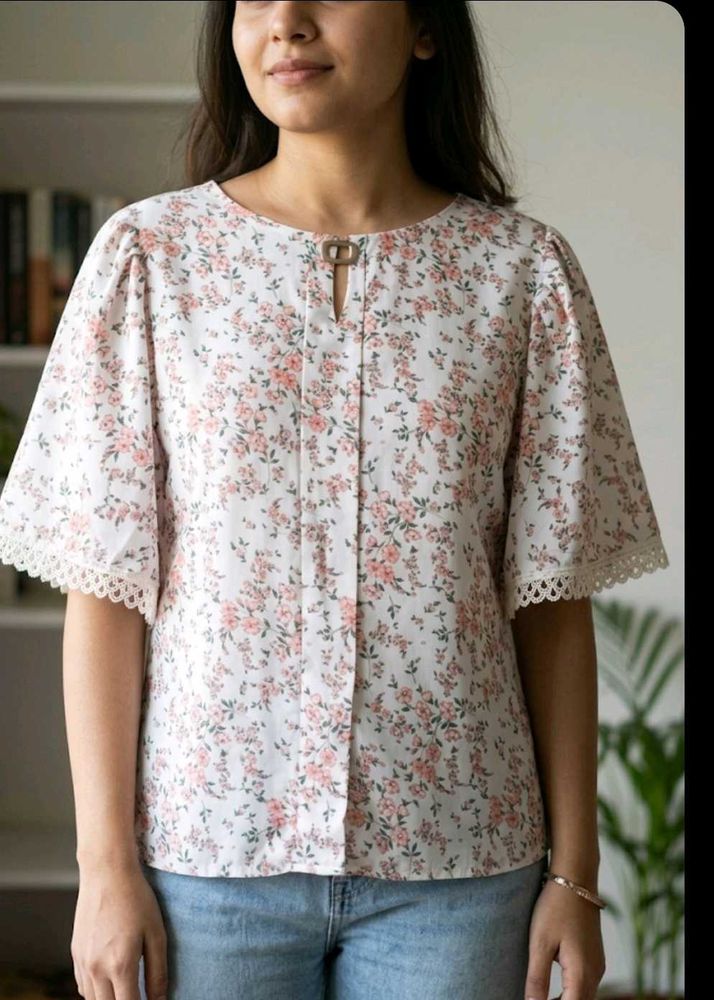 Floral Print Puff Sleeve Top