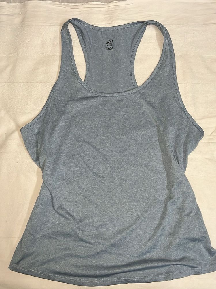 H&amp;M Blue Racerback Tank Top