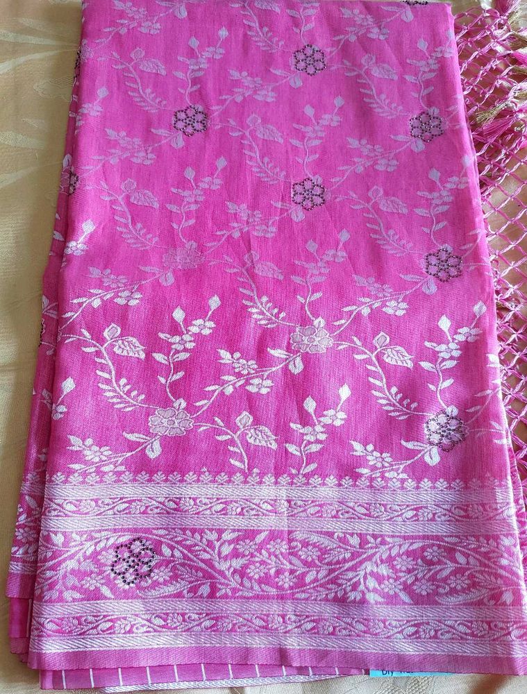 Beautiful BabyPink Saree with Swarovski work