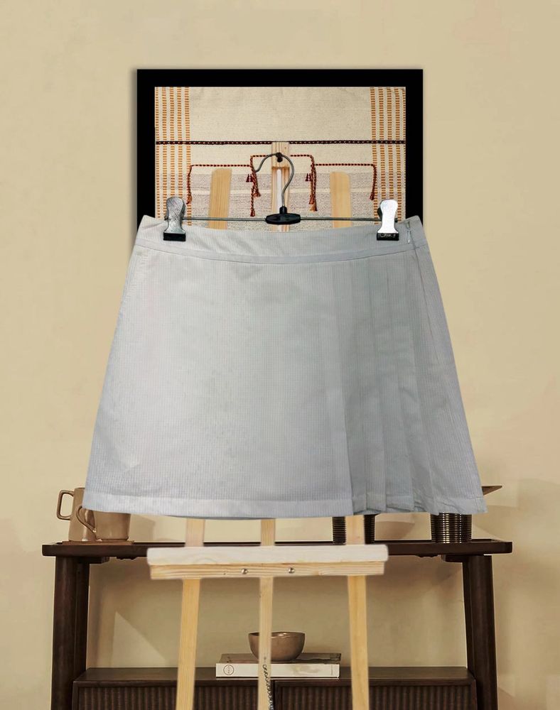 Light Blue Corduroy Mini Skirt
